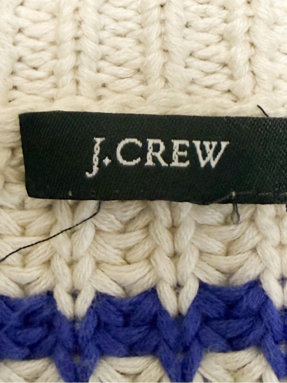 J Crew Cream Blue Purple Stripe Deep V Neck Snap Button Longer Sweater Cardigan - Picture 9 of 9